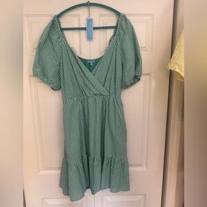 Draper James RSVP Green Gingham Dress NWT